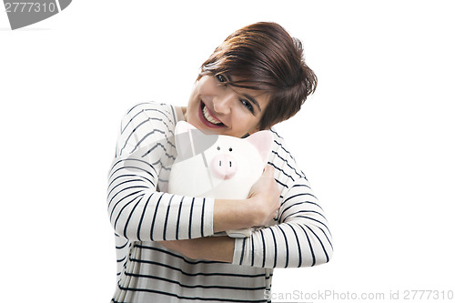 Image of Woman with a piggybank