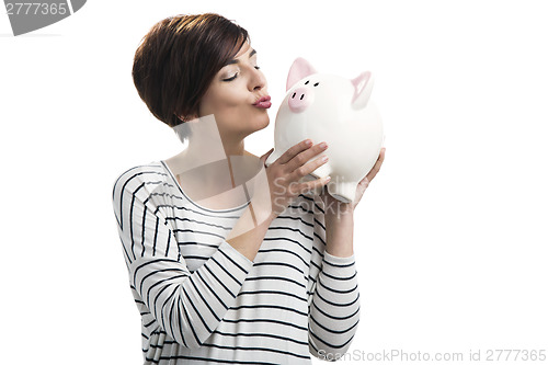 Image of Woman with a piggybank