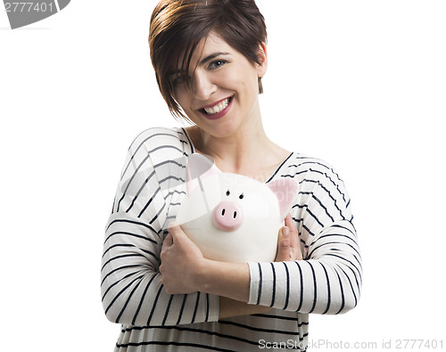 Image of Woman with a piggybank