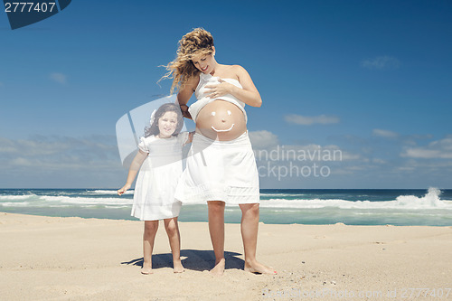 Image of Making a smile on mom's belly