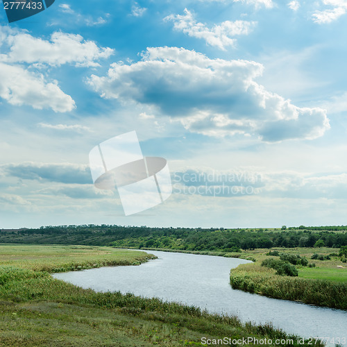 Image of dramatic clouds over river