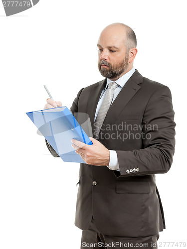 Image of business man with blue folder