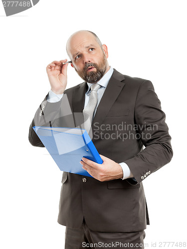 Image of business man with blue folder