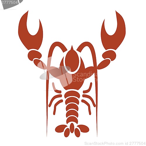 Image of silhouette of red lobster