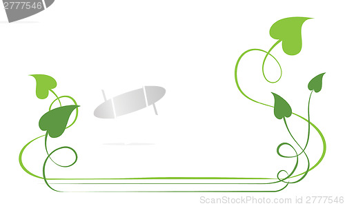 Image of vector green foliate elements for design