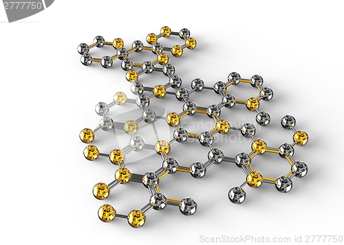 Image of 3d science illustration of abstract molecule