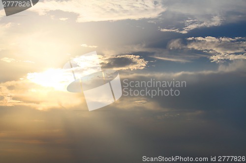 Image of Beautiful sky with sunlight