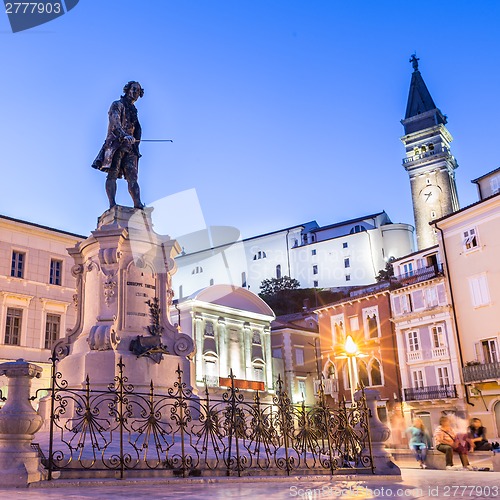 Image of Tartini square in Piran, Slovenia, Europe