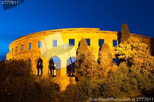 Image of The Roman Amphitheater of Pula, Croatia.