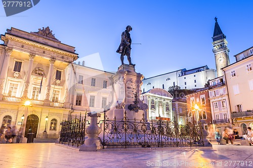 Image of Tartini square in Piran, Slovenia, Europe