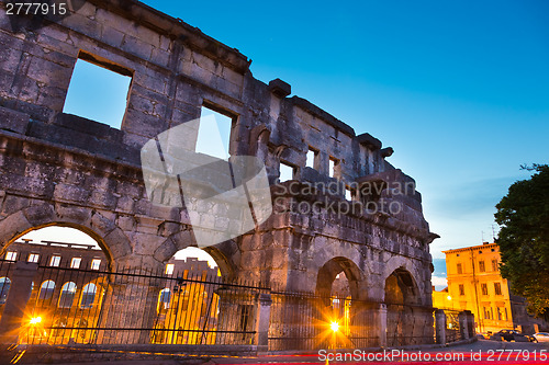 Image of The Roman Amphitheater of Pula, Croatia.