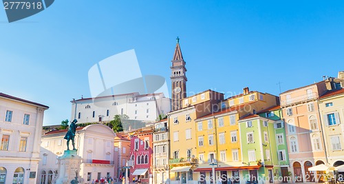 Image of Tartini square in Piran, Slovenia, Europe