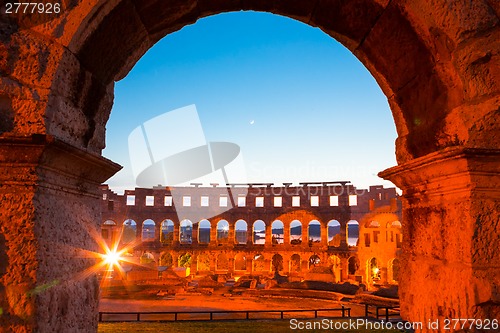 Image of The Roman Amphitheater of Pula, Croatia.