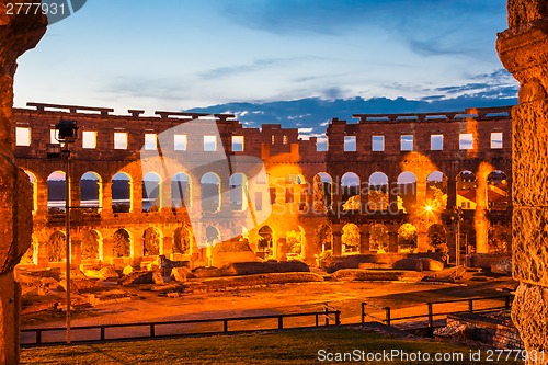 Image of The Roman Amphitheater of Pula, Croatia.