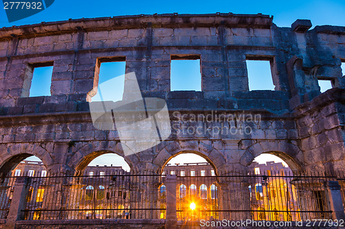 Image of The Roman Amphitheater of Pula, Croatia.