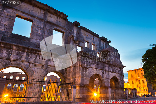 Image of The Roman Amphitheater of Pula, Croatia.