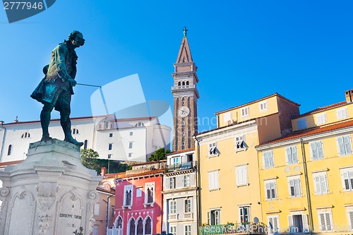 Image of Tartini square in Piran, Slovenia, Europe