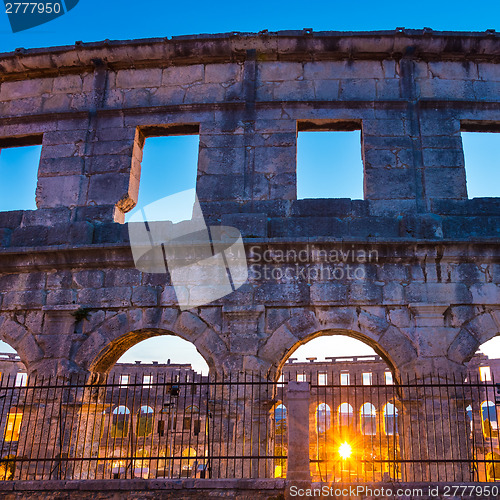Image of The Roman Amphitheater of Pula, Croatia.