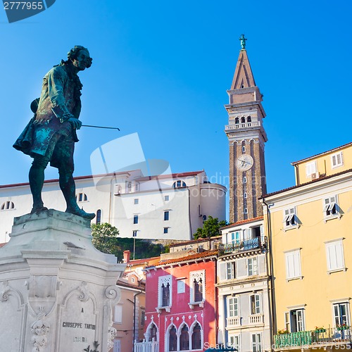 Image of Tartini square in Piran, Slovenia, Europe