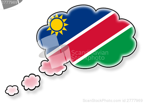 Image of Flag in the cloud, isolated on white background