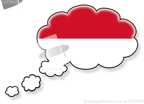 Image of Flag in the cloud, isolated on white background