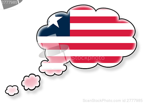 Image of Flag in the cloud, isolated on white background