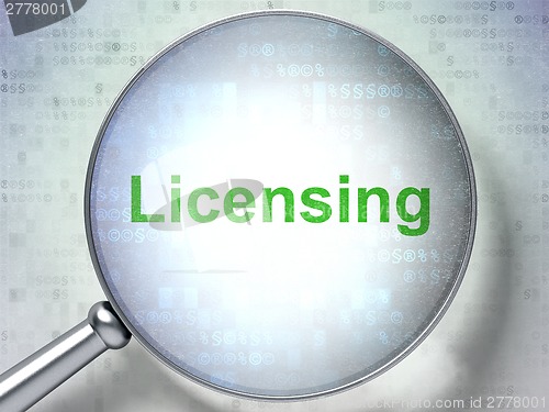 Image of Law concept: Licensing with optical glass