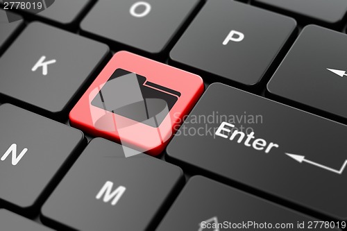 Image of Business concept: Folder on computer keyboard background