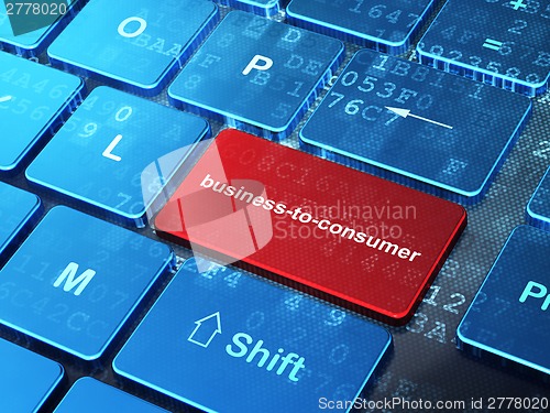 Image of Business concept: Business-to-consumer on computer keyboard background