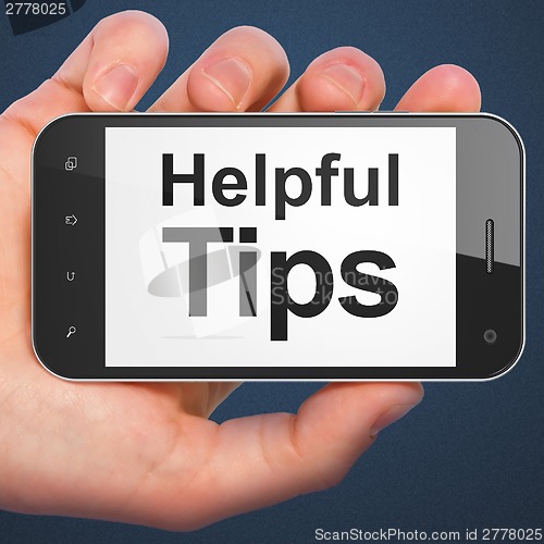 Image of Education concept: Helpful Tips on smartphone