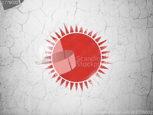 Image of Travel concept: Sun on wall background
