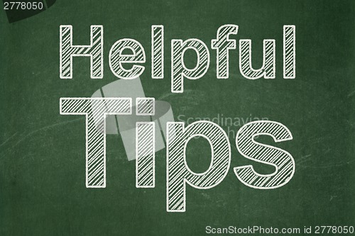 Image of Education concept: Helpful Tips on chalkboard background