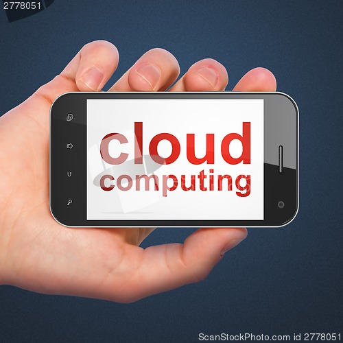 Image of Cloud networking concept: Cloud Computing on smartphone