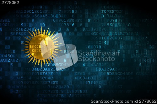 Image of Vacation concept: Sun on digital background