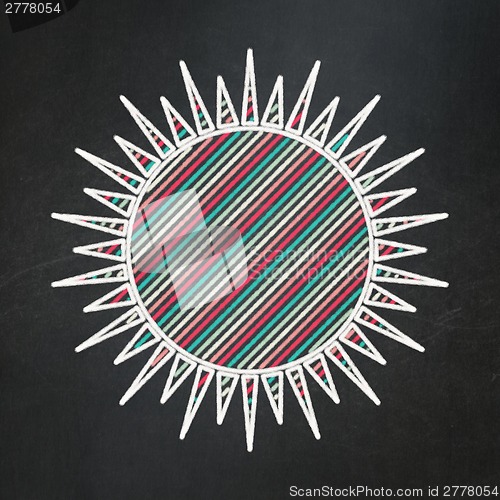 Image of Travel concept: Sun on chalkboard background