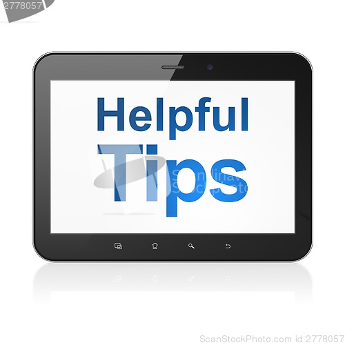 Image of Education concept: Helpful Tips on tablet pc computer