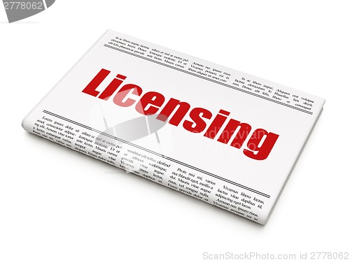 Image of Law concept: newspaper headline Licensing