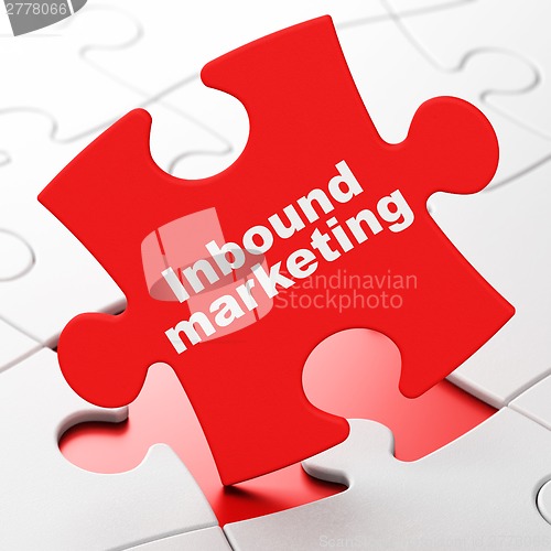 Image of Finance concept: Inbound Marketing on puzzle background