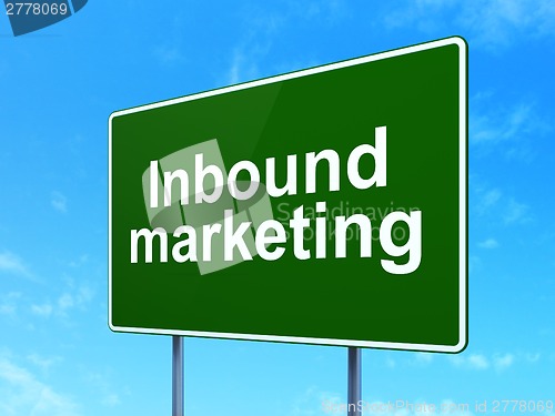 Image of Business concept: Inbound Marketing on road sign background