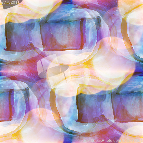 Image of bokeh colorful pattern water texture blue, yellow paint abstract