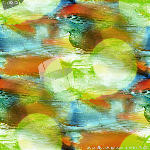 Image of bokeh blue, green, yellow colorful pattern water texture paint a