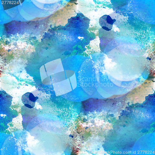 Image of bokeh colorful pattern water texture paint blue abstract seamles