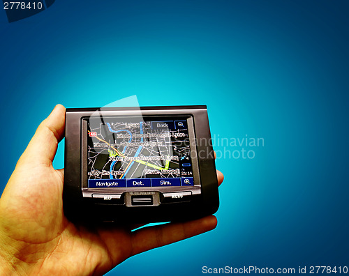 Image of Gps in a man hand.