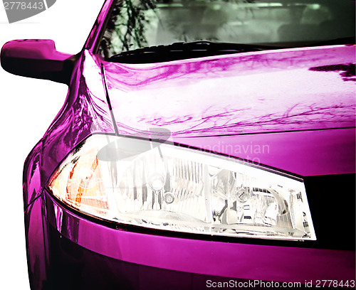 Image of Pink Sport Car - Front side, half