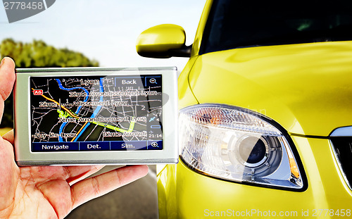 Image of Gps in a man hand.