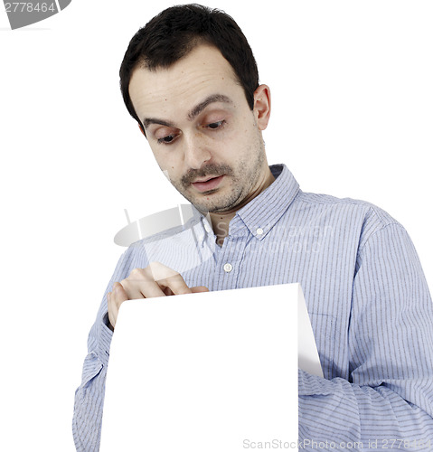 Image of Man holding a paper