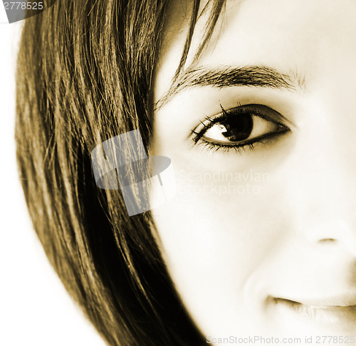 Image of Beautiful young woman face. 
