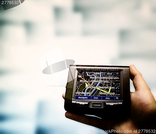 Image of Gps in a man hand.