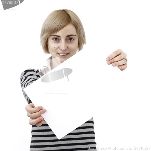 Image of Woman holding a paper