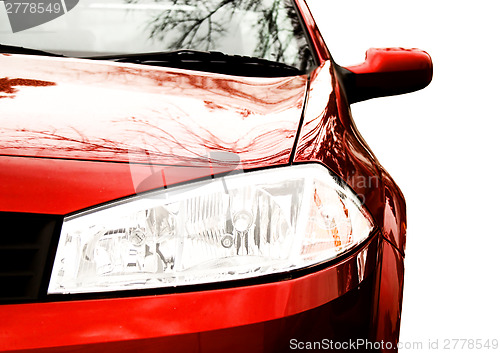 Image of Red Sport Car - Front side, half